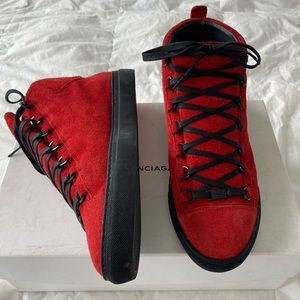 | Shoes | Red And Balenciaga Arena Sneakers Poshmark